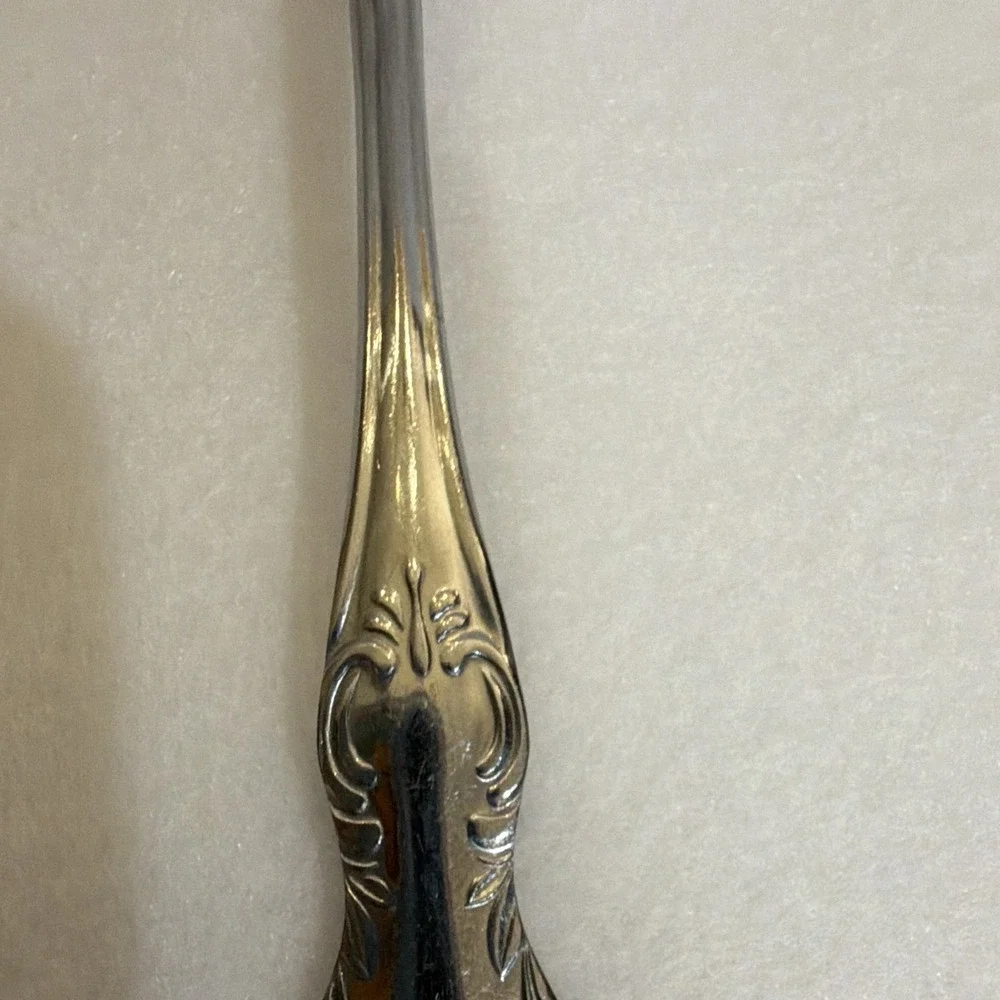 Embassy Classic VALMORRA Stainless Steel Spoon Floral Handle Glossy 7 1/2 in